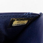 Bolso de hombro Hampton con cartera con cadena de piel de cordero azul marino con doble pespunte