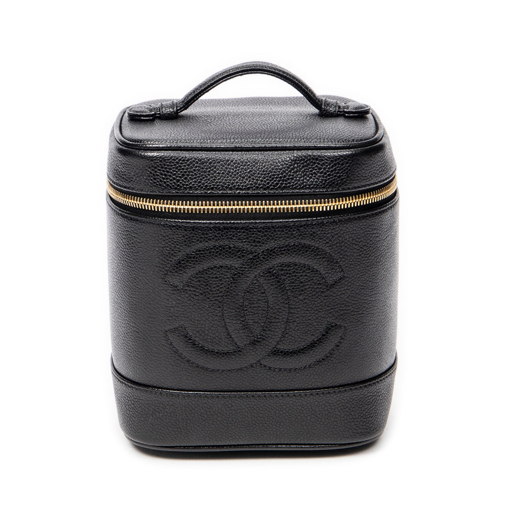 Handbag CC Tall Vanity Case Black Caviar Leather