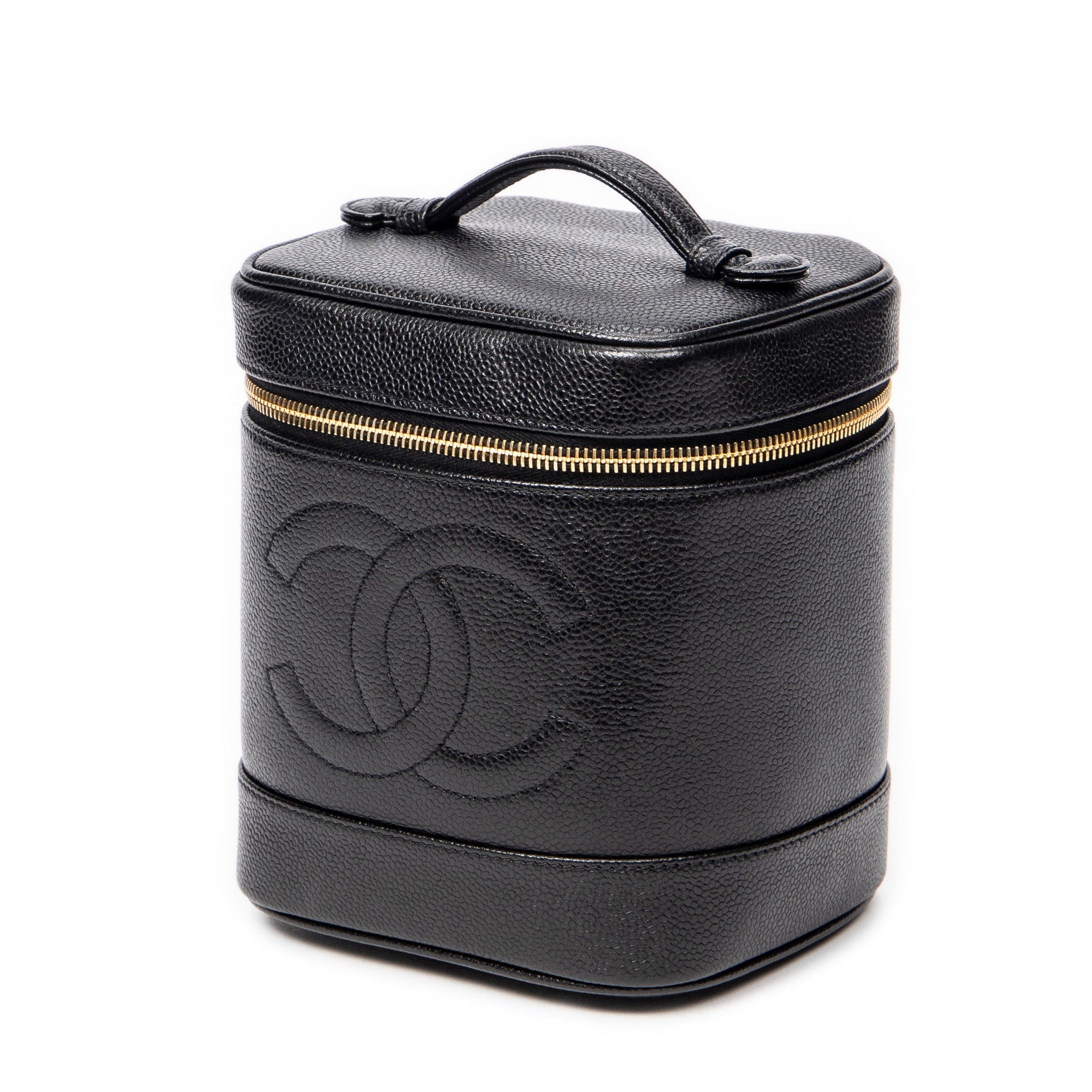 Handbag CC Tall Vanity Case Black Caviar Leather