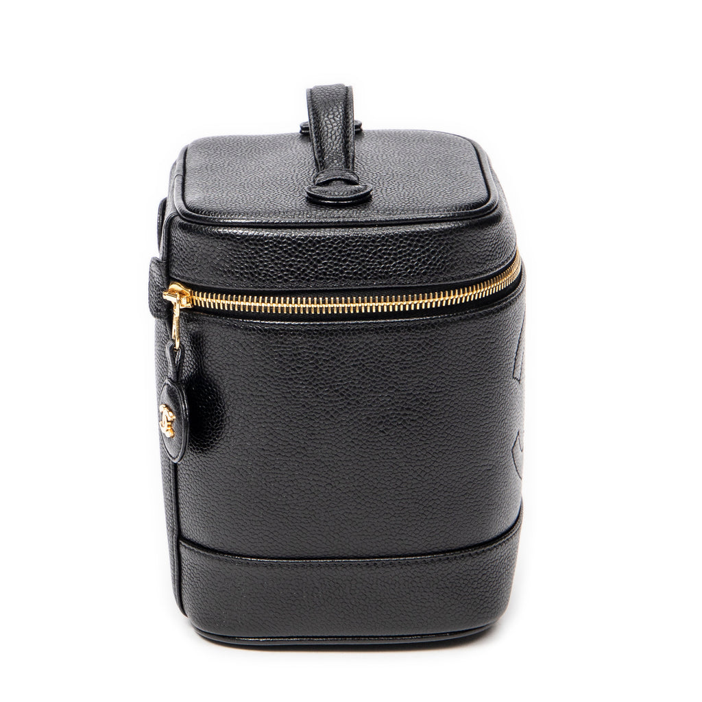 Handbag CC Tall Vanity Case Black Caviar Leather