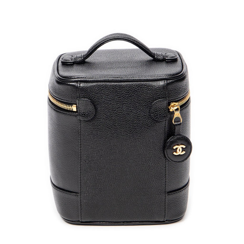 Handbag CC Tall Vanity Case Black Caviar Leather