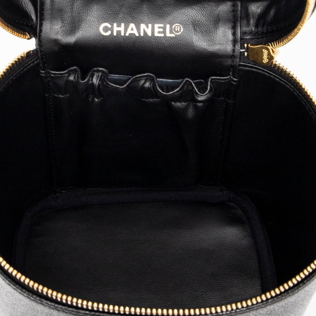 Handbag CC Tall Vanity Case Black Caviar Leather