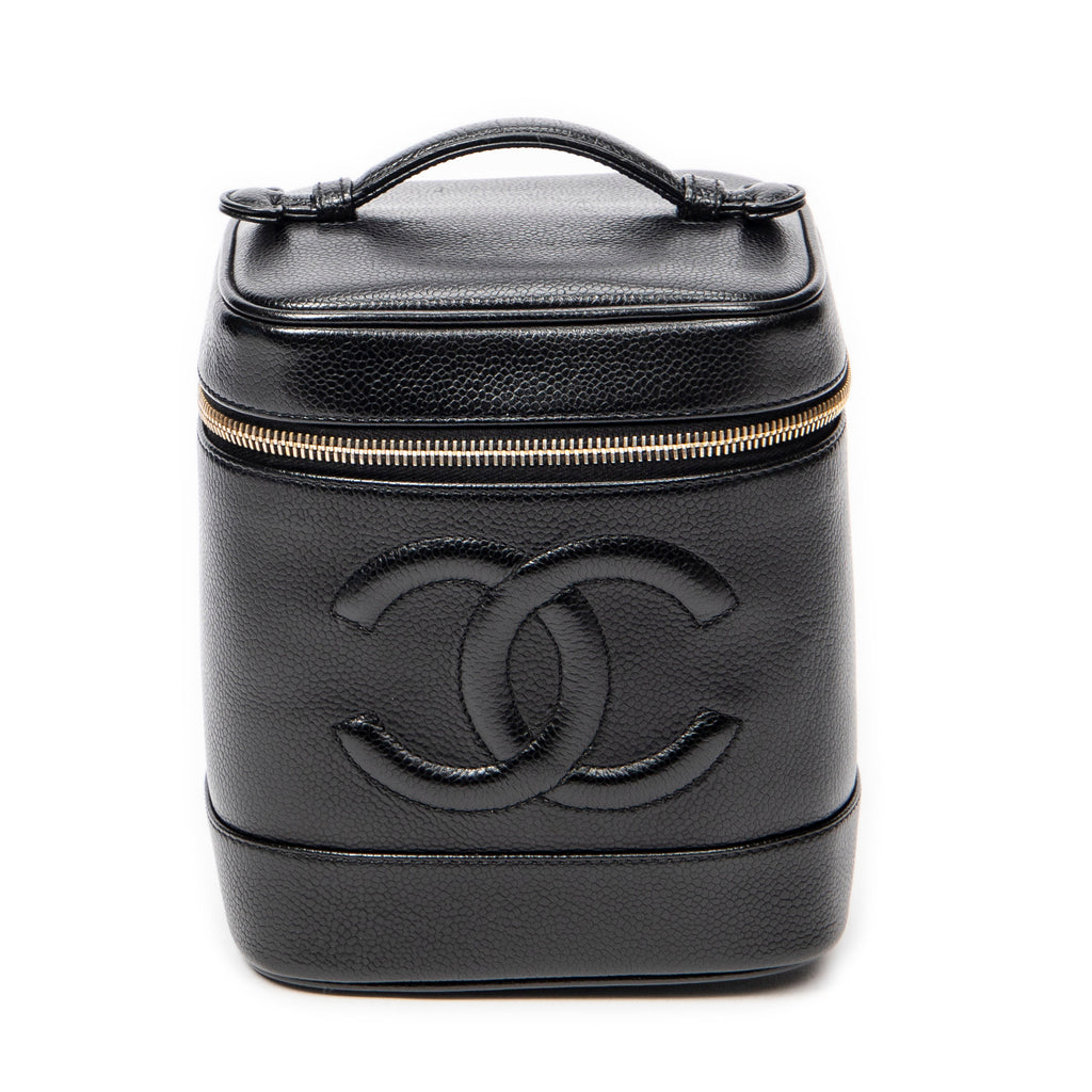 Handbag CC Tall Vanity Case Black Caviar Leather