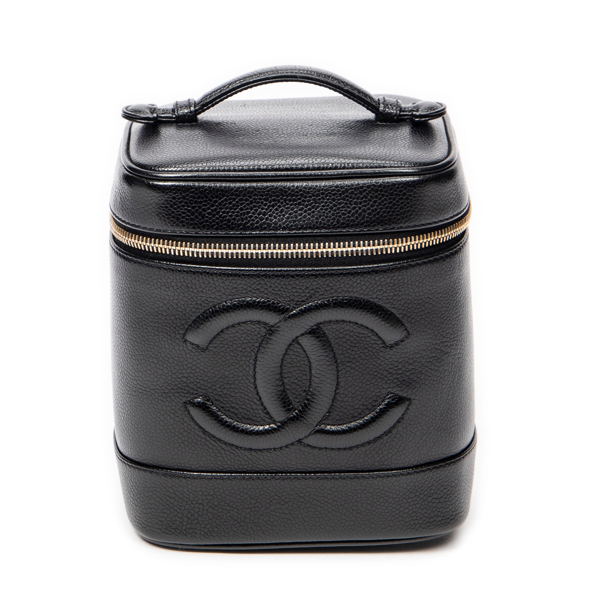 Handbag CC Tall Vanity Case Black Caviar Leather