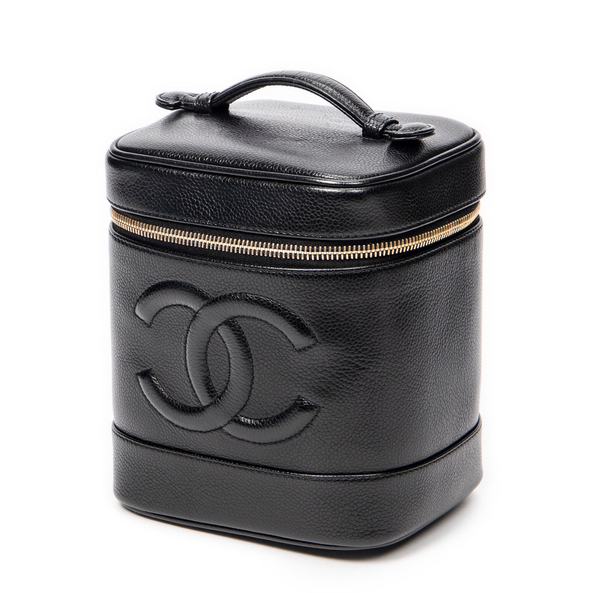 Handbag CC Tall Vanity Case Black Caviar Leather