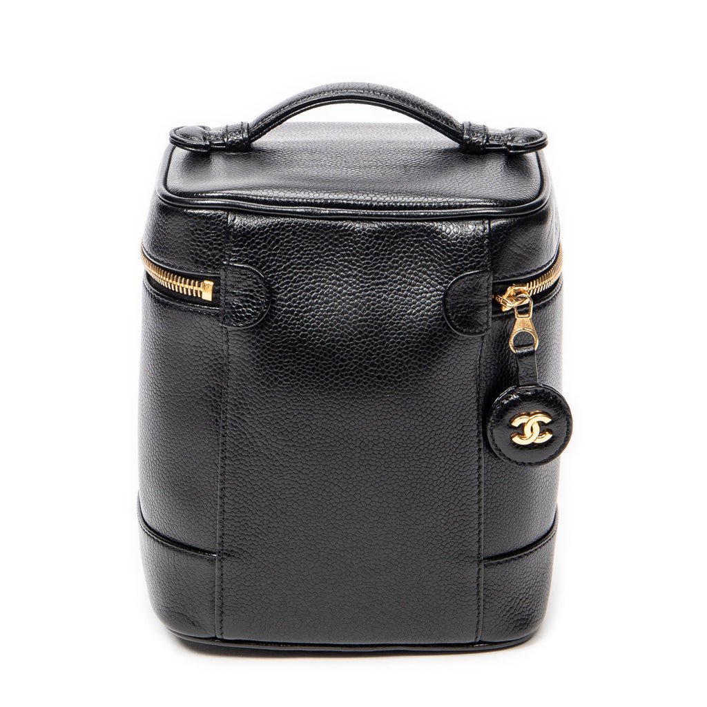 Handbag CC Tall Vanity Case Black Caviar Leather