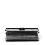 Shoulder Bag Vintage Push Lock Straight Flap Black Quilted Lambskin Leather