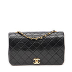 Shoulder Bag Mademoiselle Full Flap Black Quilted Lambskin Leather