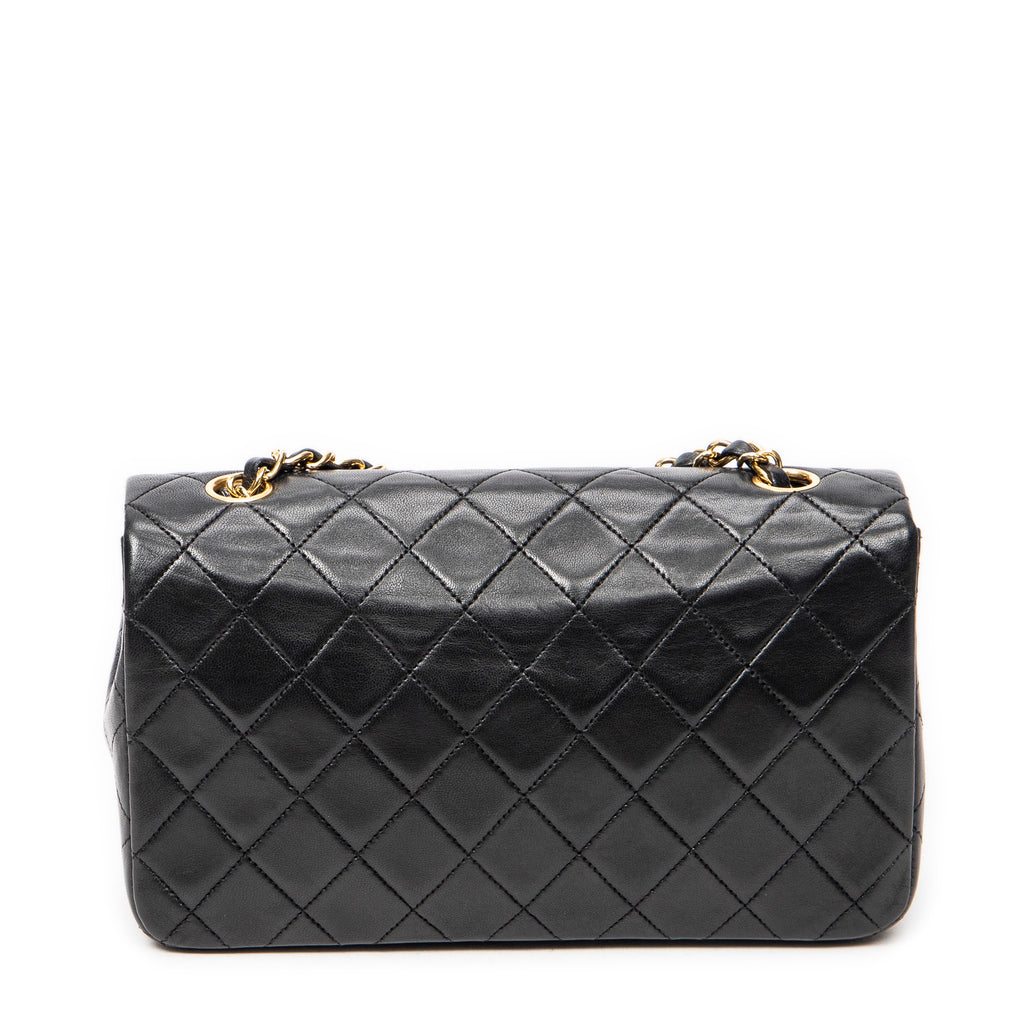 Shoulder Bag Mademoiselle Full Flap Black Quilted Lambskin Leather