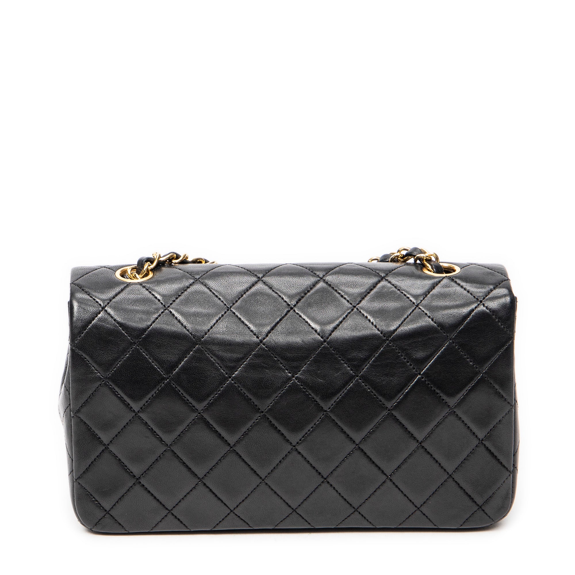 Shoulder Bag Mademoiselle Full Flap Black Quilted Lambskin Leather