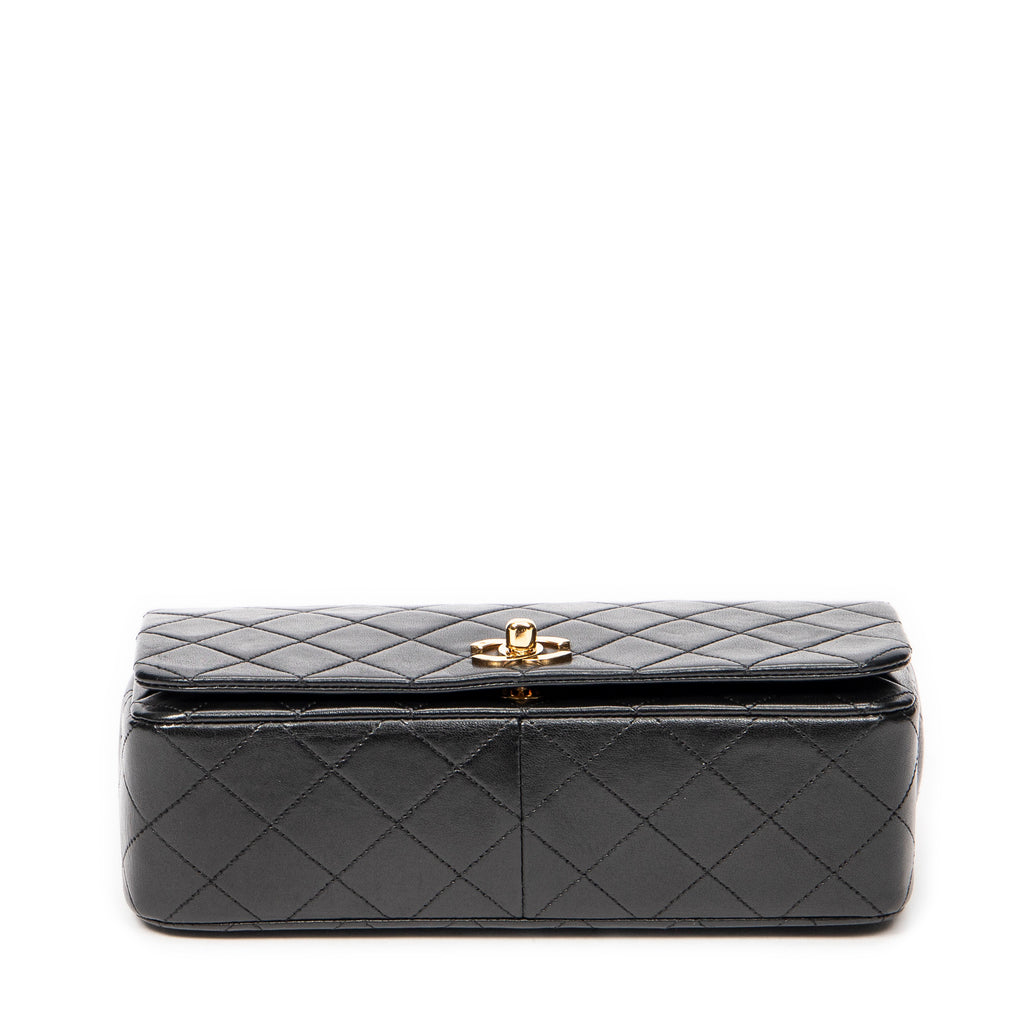 Shoulder Bag Mademoiselle Full Flap Black Quilted Lambskin Leather