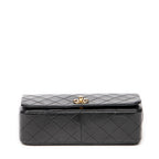 Shoulder Bag Mademoiselle Full Flap Black Quilted Lambskin Leather