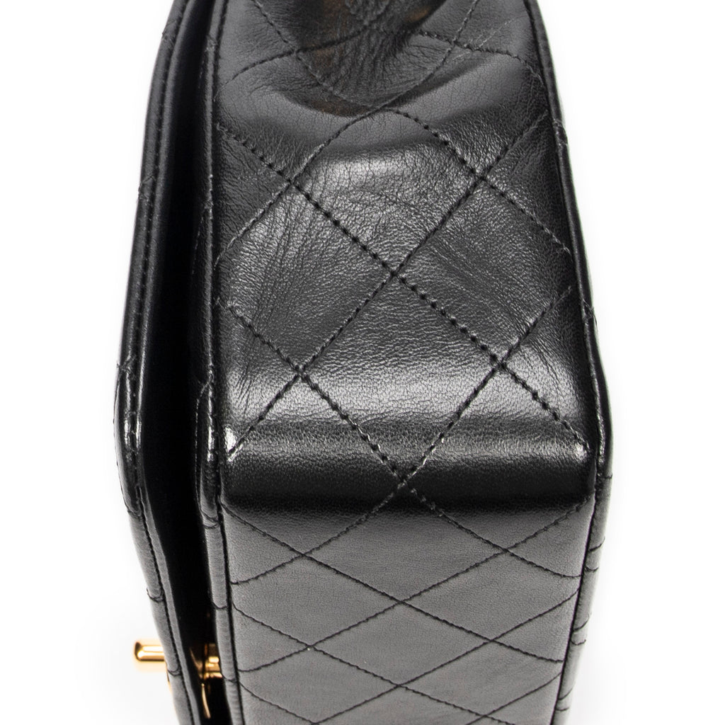 Shoulder Bag Mademoiselle Full Flap Black Quilted Lambskin Leather