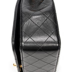 Shoulder Bag Mademoiselle Full Flap Black Quilted Lambskin Leather