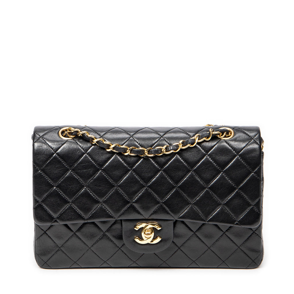Shoulder Bag Classic Double Flap 26 Black Quilted Lambskin Leather