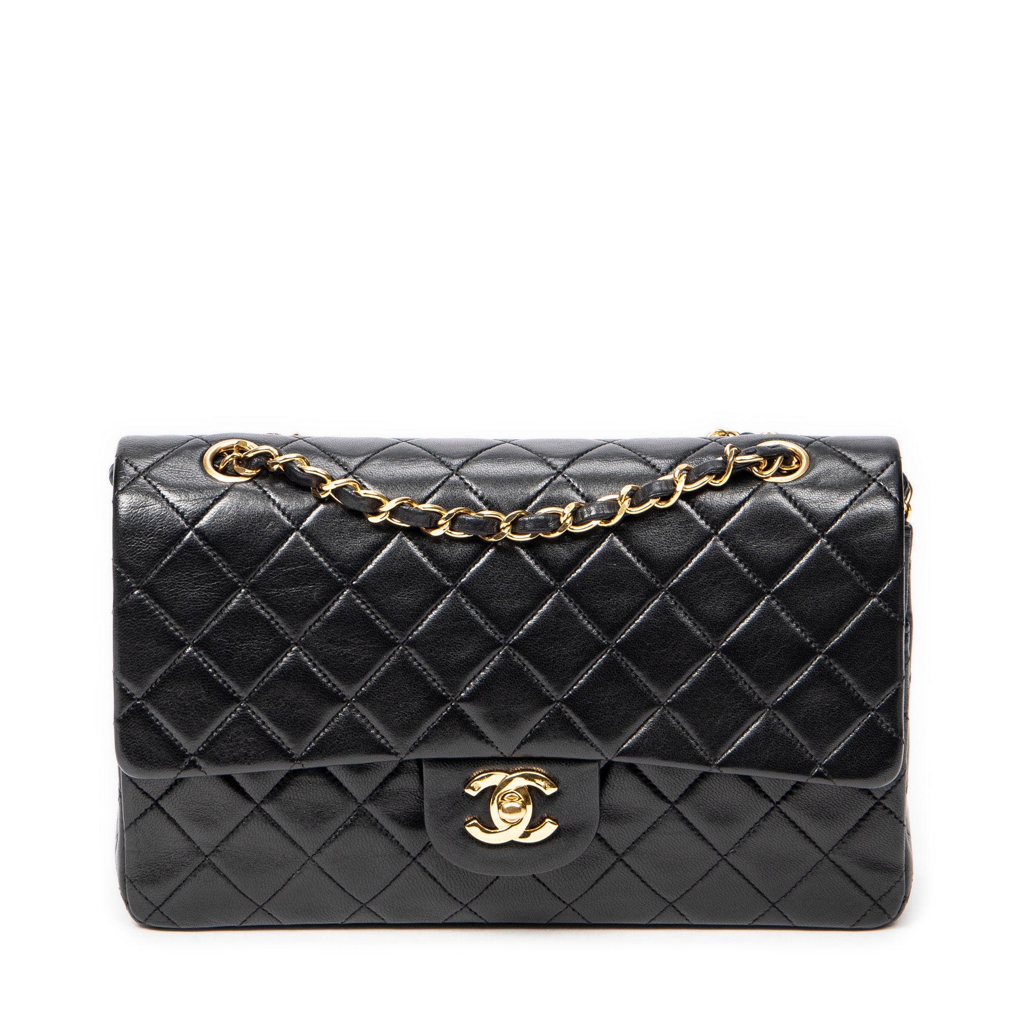 Shoulder Bag Classic Double Flap 26 Black Quilted Lambskin Leather