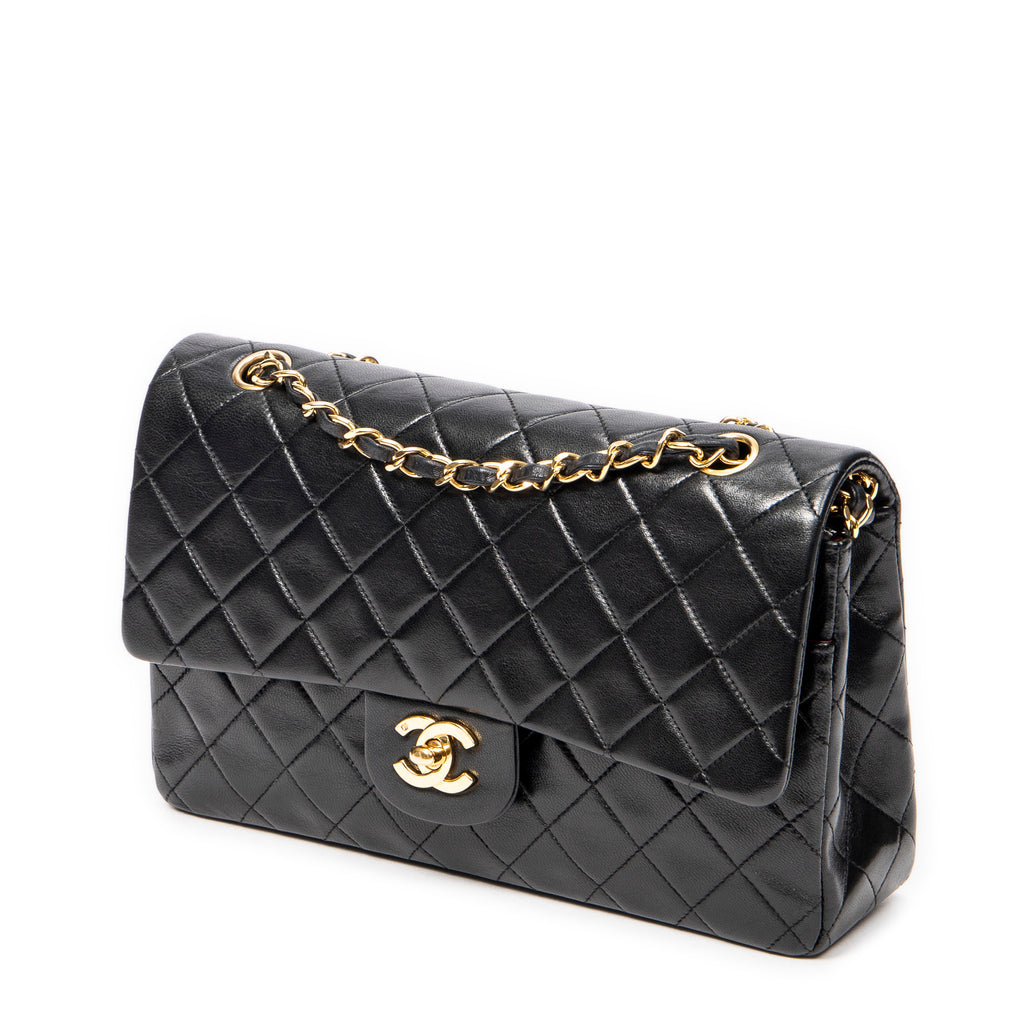 Shoulder Bag Classic Double Flap 26 Black Quilted Lambskin Leather