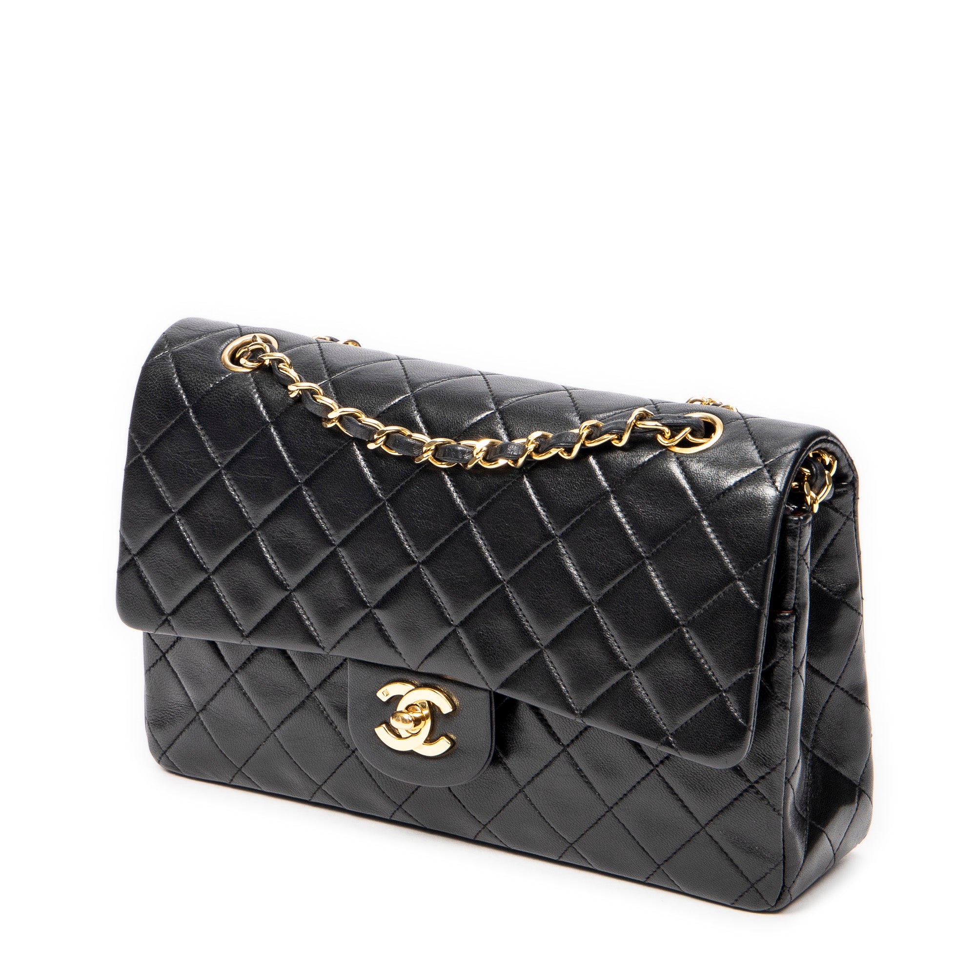 Shoulder Bag Classic Double Flap 26 Black Quilted Lambskin Leather