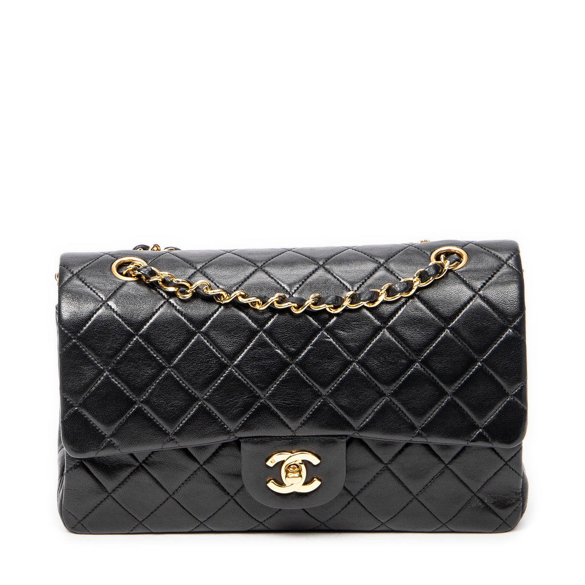 Shoulder Bag Classic Double Flap 26 Black Quilted Lambskin Leather