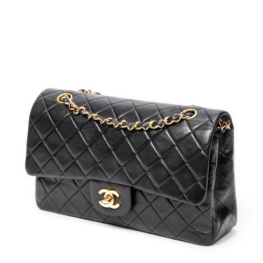 Shoulder Bag Classic Double Flap 26 Black Quilted Lambskin Leather