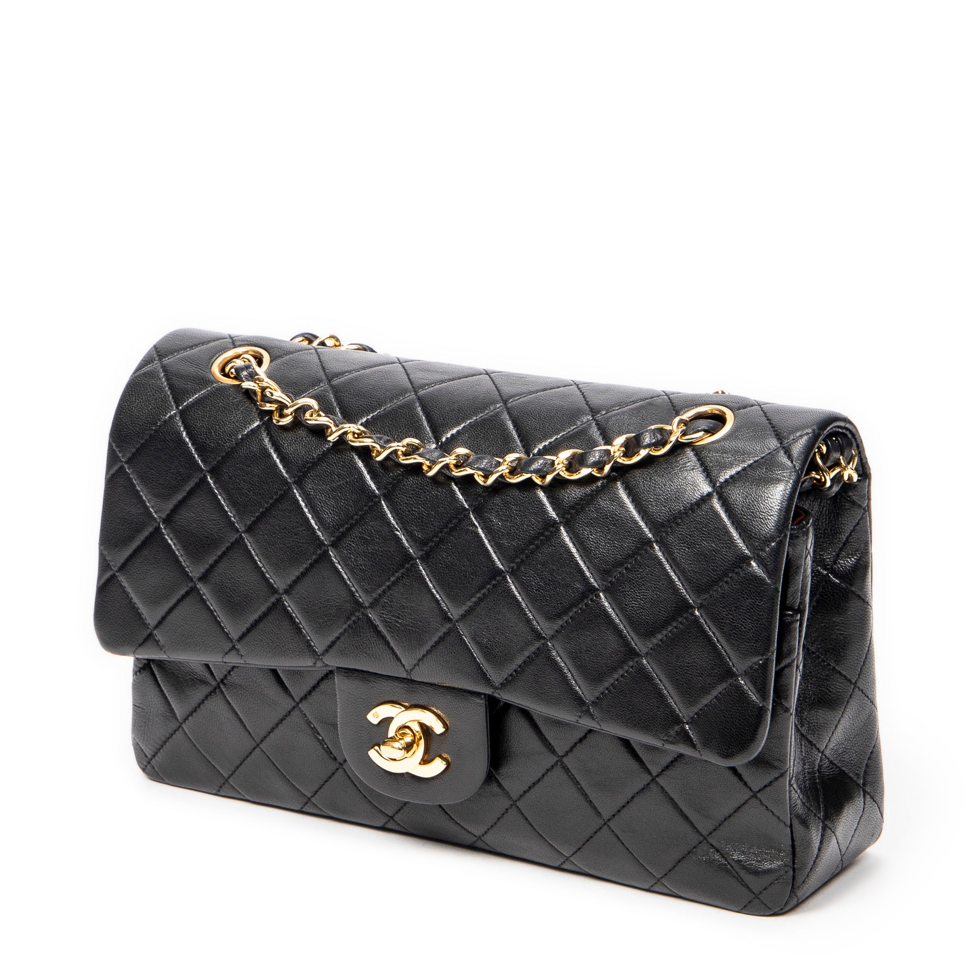 Shoulder Bag Classic Double Flap 26 Black Quilted Lambskin Leather