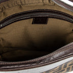 Shoulder Bag Vintage Square Zip Hobo Tan Zucca Canvas