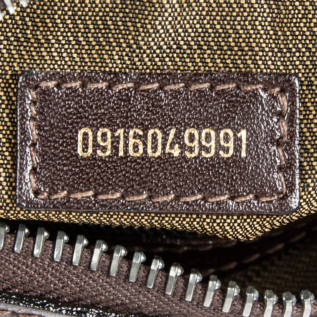 Shoulder Bag Vintage Square Zip Hobo Tan Zucca Canvas