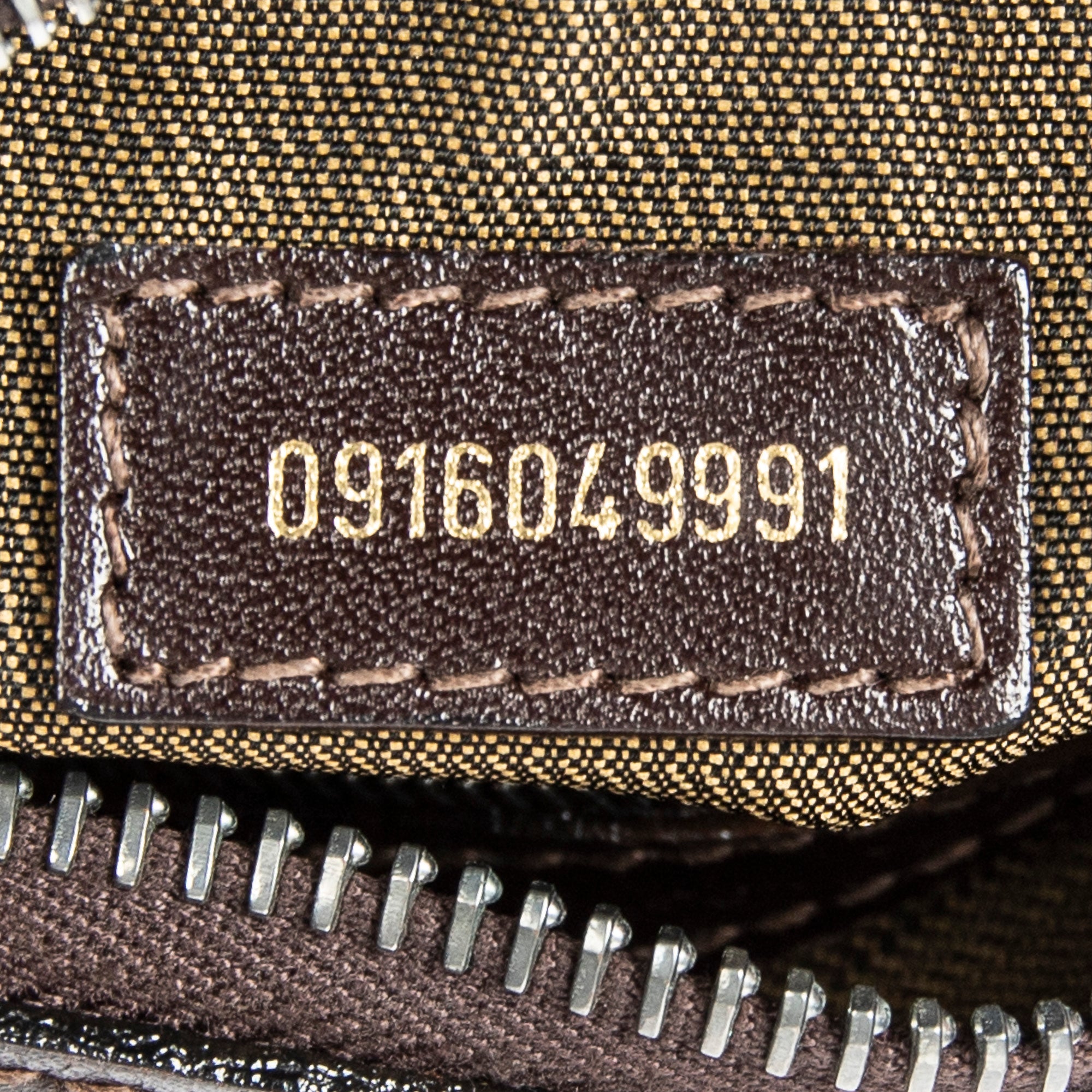 Shoulder Bag Vintage Square Zip Hobo Tan Zucca Canvas