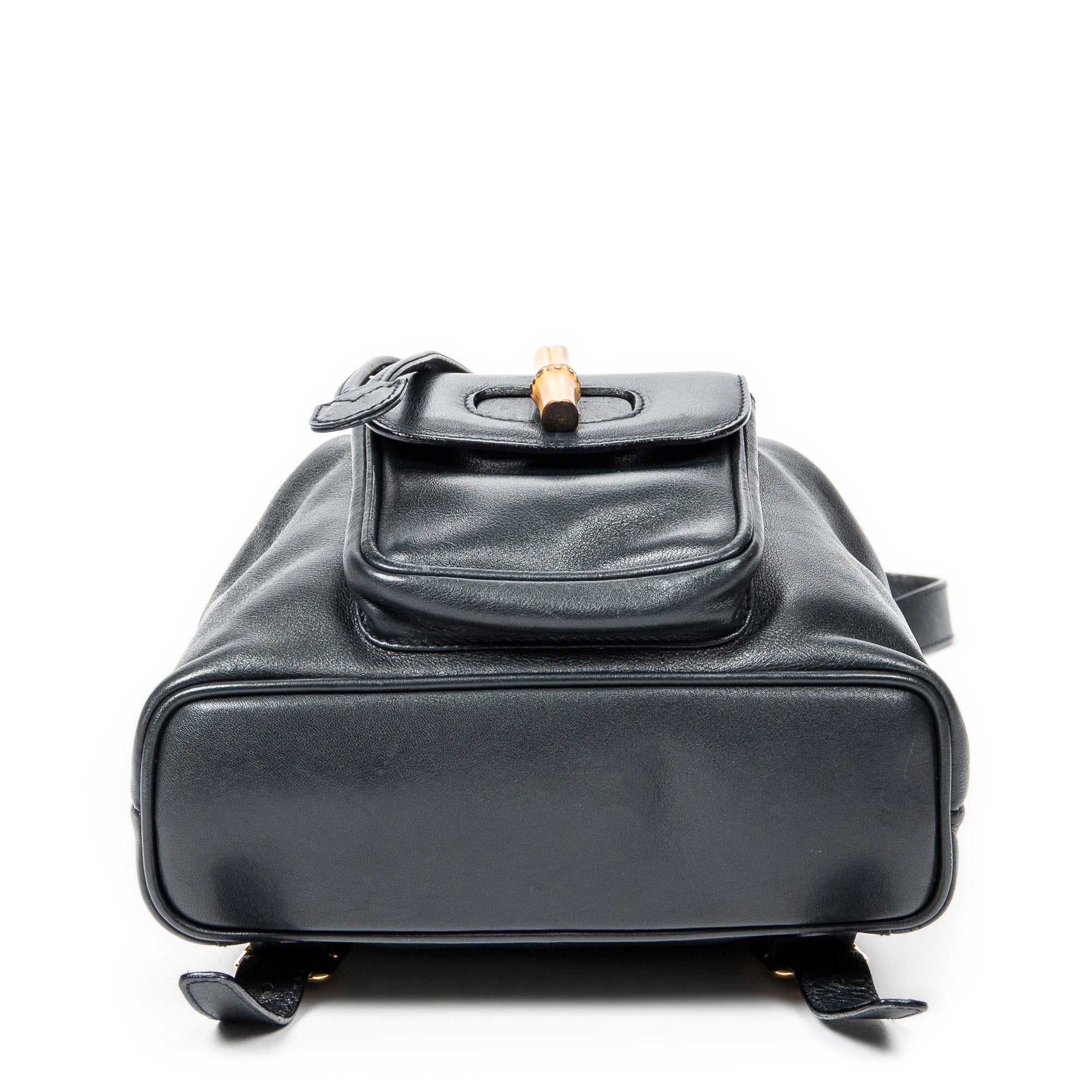 Backpack Mini Bamboo Backpack Navy Calfskin Leather