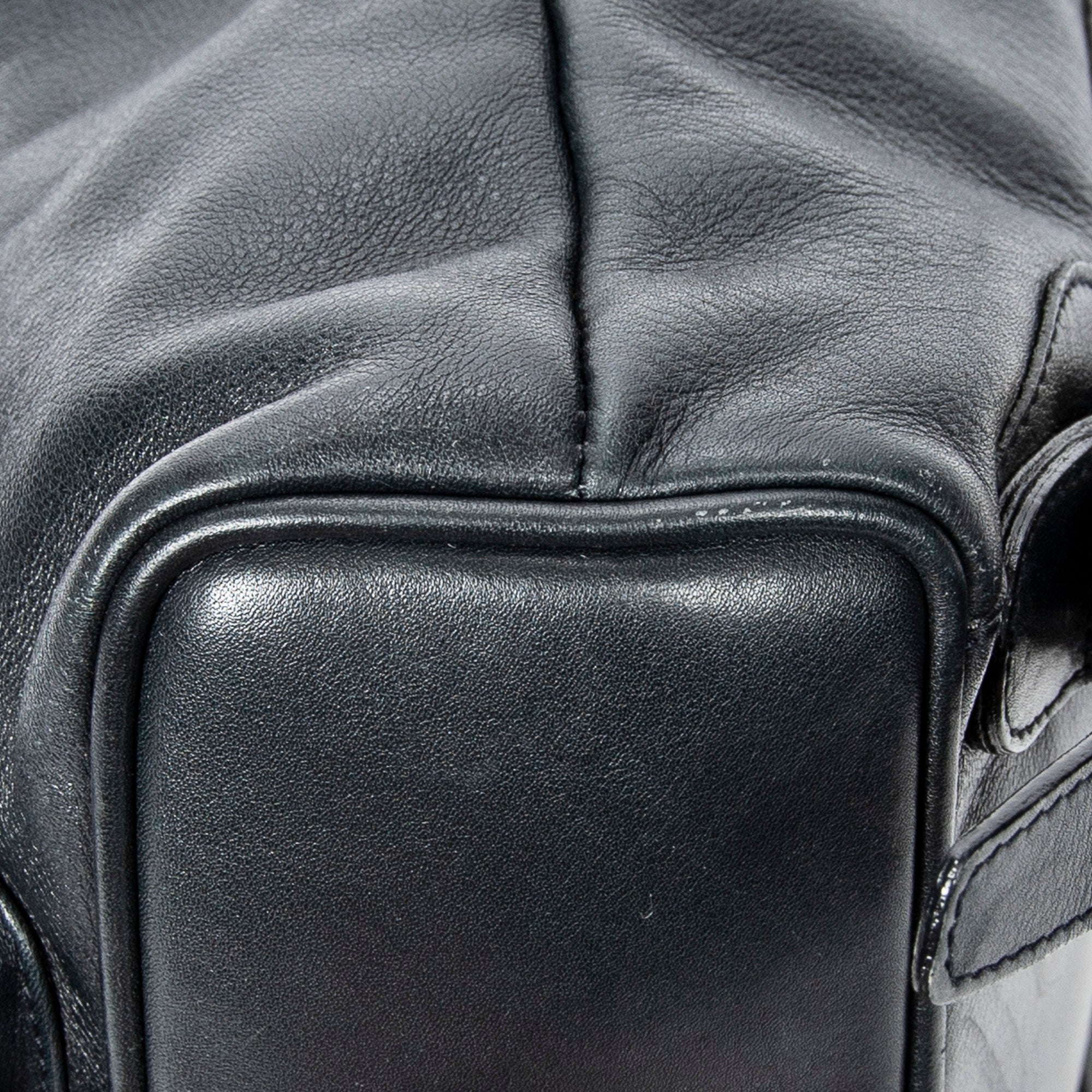 Backpack Mini Bamboo Backpack Navy Calfskin Leather