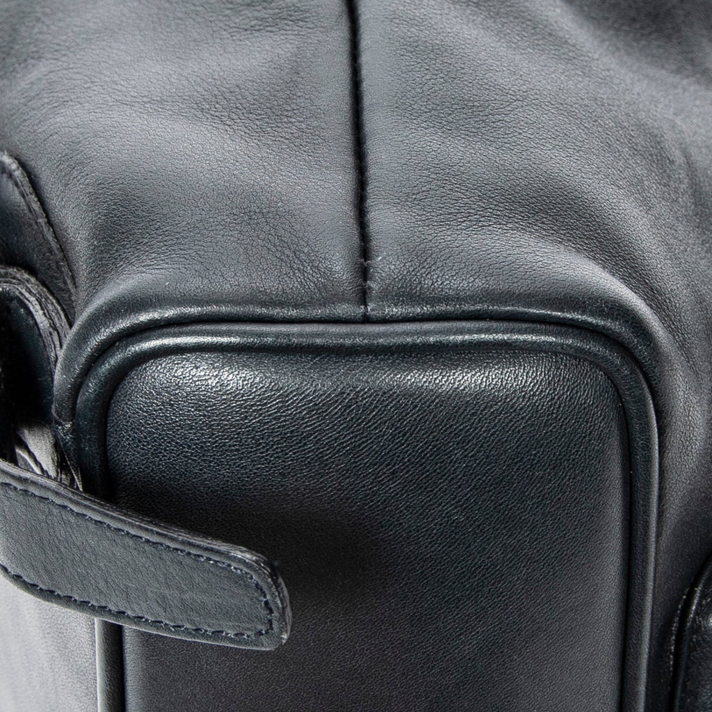 Backpack Mini Bamboo Backpack Navy Calfskin Leather