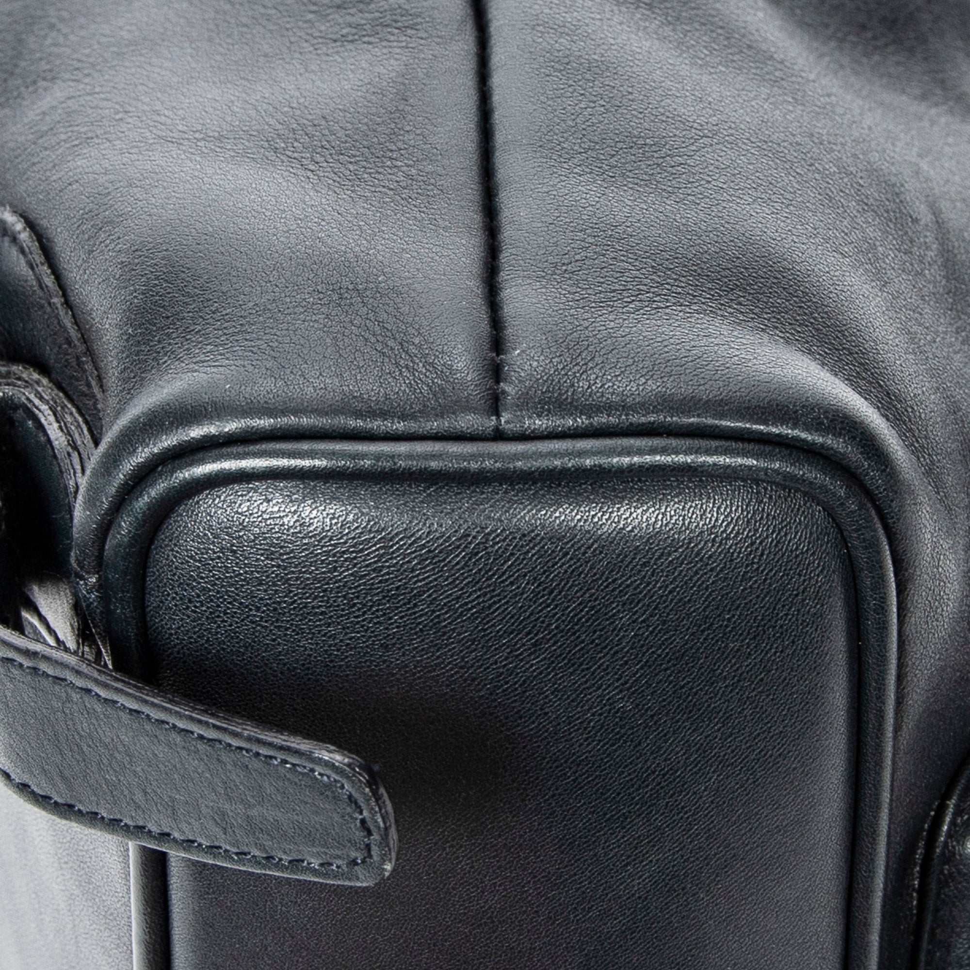 Backpack Mini Bamboo Backpack Navy Calfskin Leather