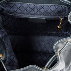 Backpack Mini Bamboo Backpack Navy Calfskin Leather