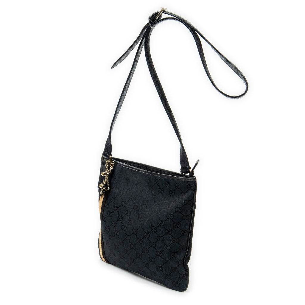 Bandolera Web Jolicoeur Crossbody de lona monogram negra