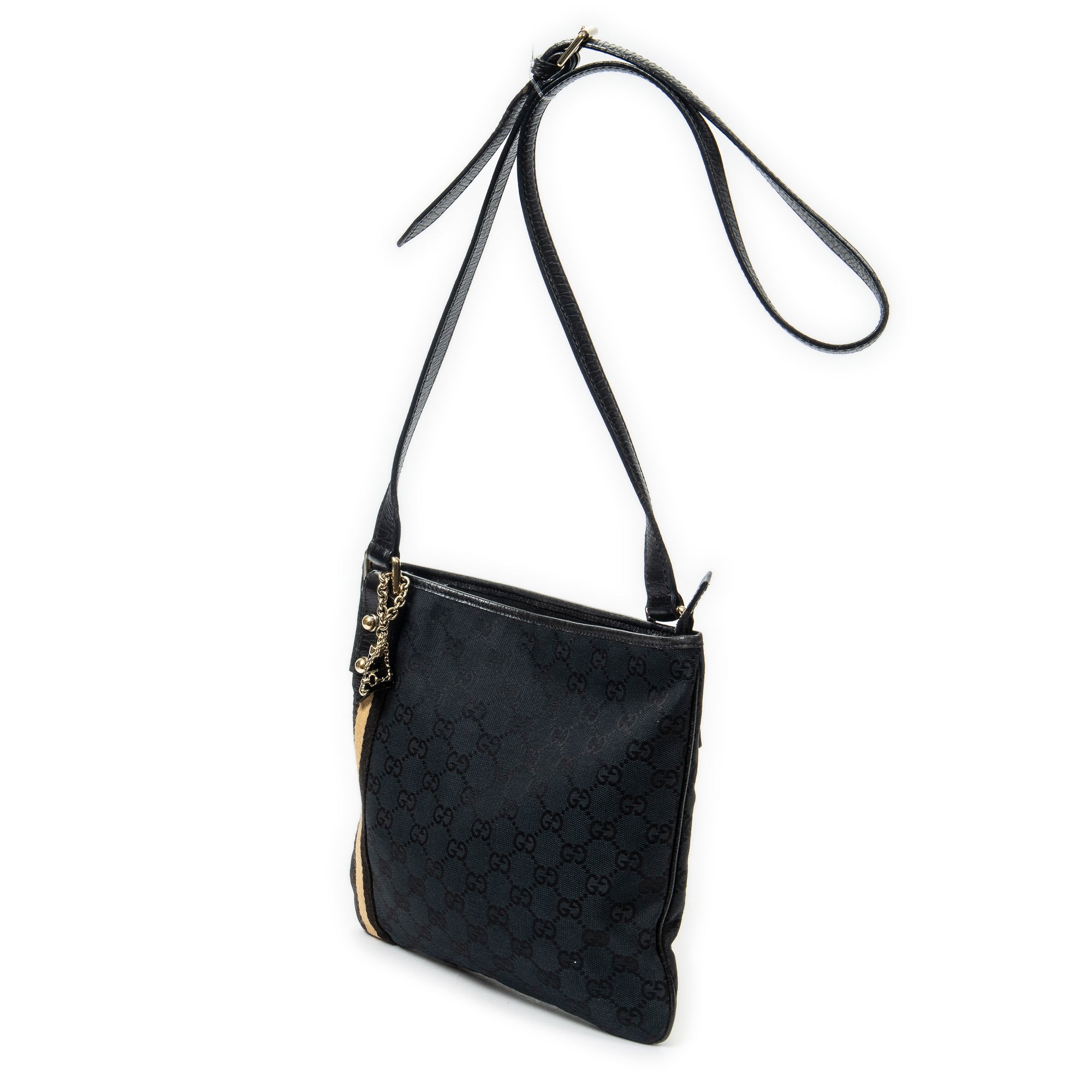 Bandolera Web Jolicoeur Crossbody de lona monogram negra