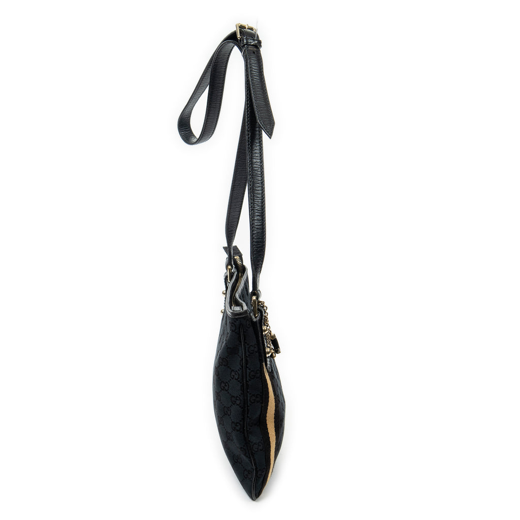 Bandolera Web Jolicoeur Crossbody de lona monogram negra