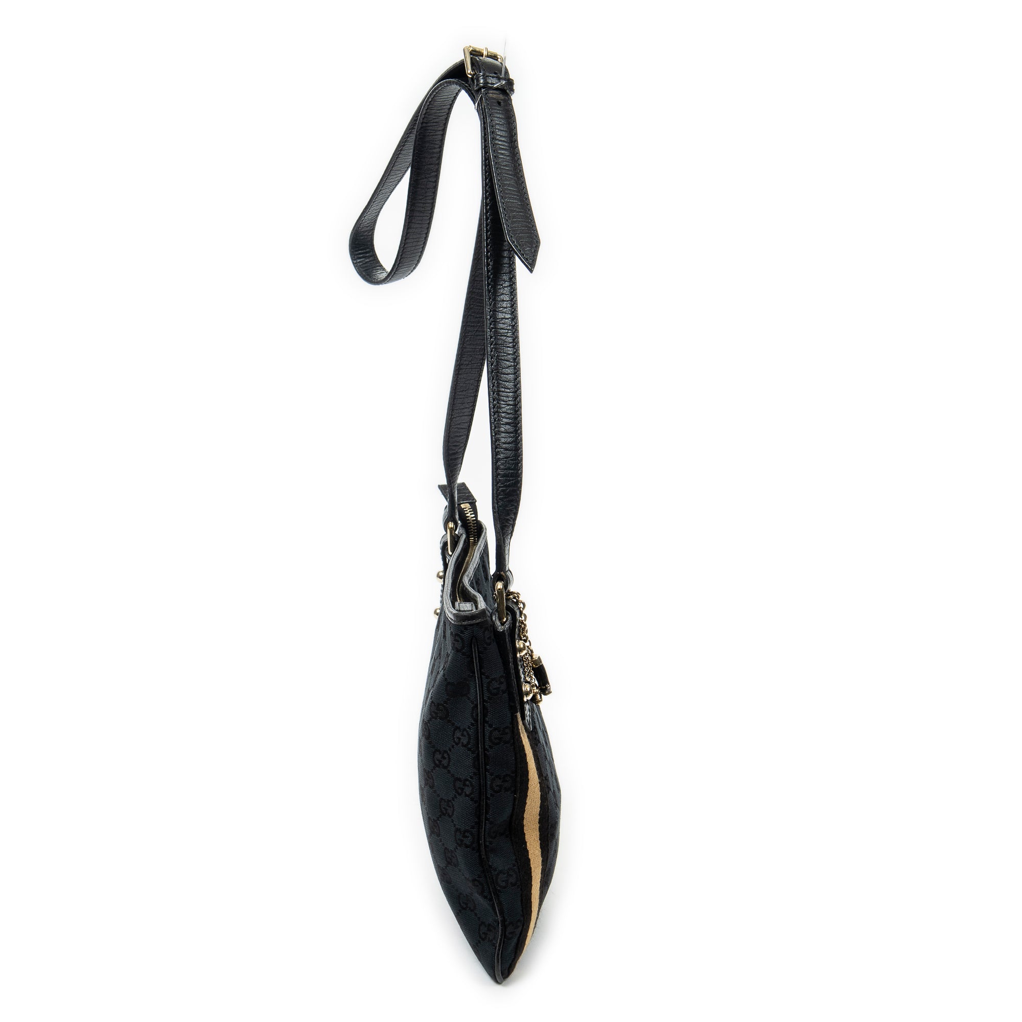 Bandolera Web Jolicoeur Crossbody de lona monogram negra