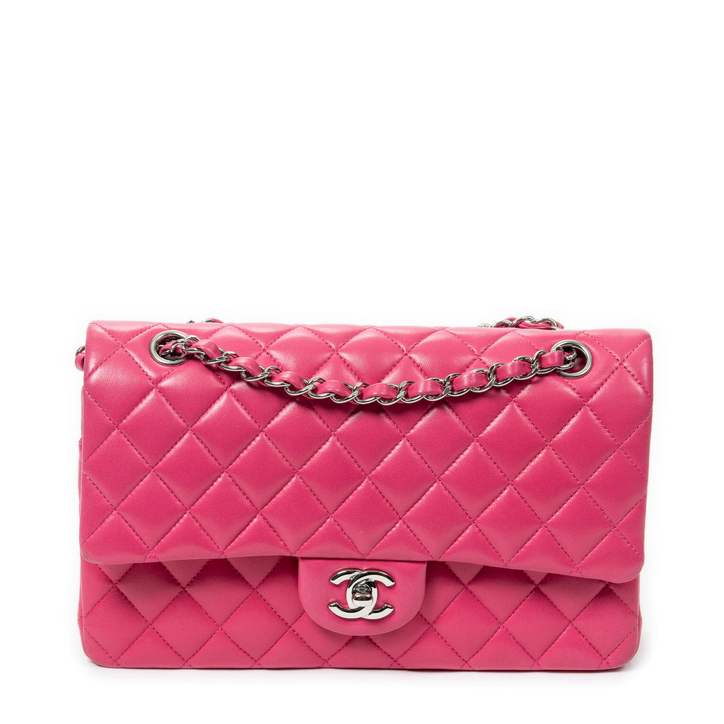 Shoulder Bag Classic Double Flap 26 Pink Quilted Lambskin Leather
