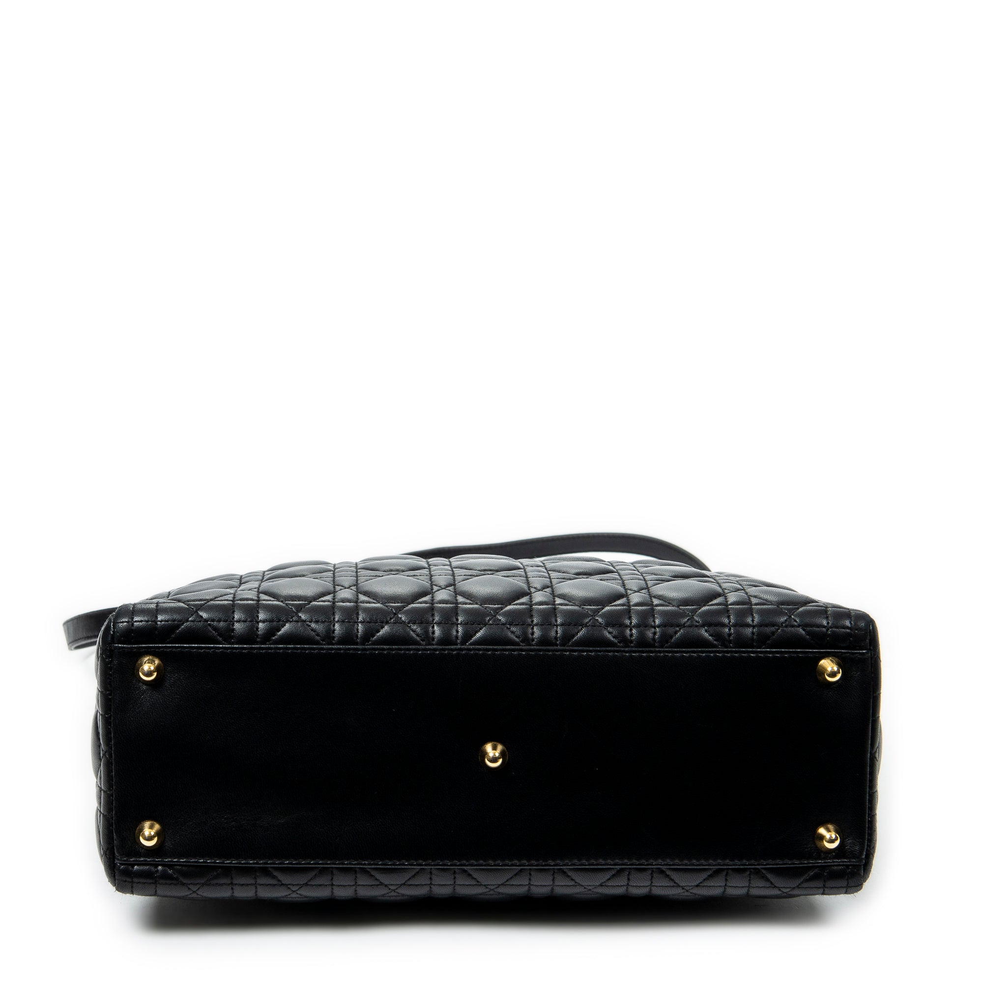 Shoulder Bag Large Lady Dior Zip Black Cannage Lambskin Leather