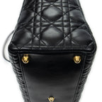Shoulder Bag Large Lady Dior Zip Black Cannage Lambskin Leather