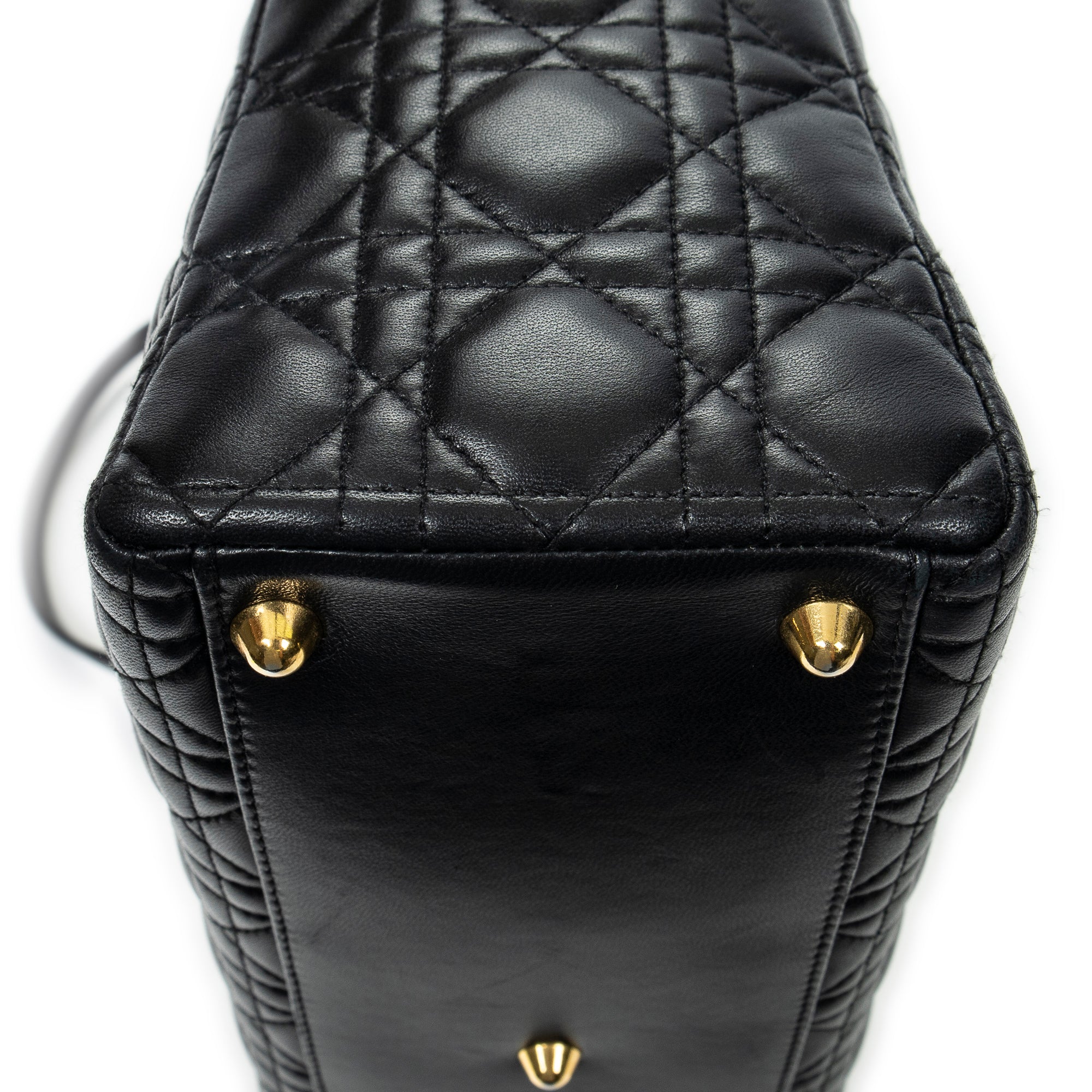 Shoulder Bag Large Lady Dior Zip Black Cannage Lambskin Leather