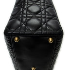 Shoulder Bag Large Lady Dior Zip Black Cannage Lambskin Leather