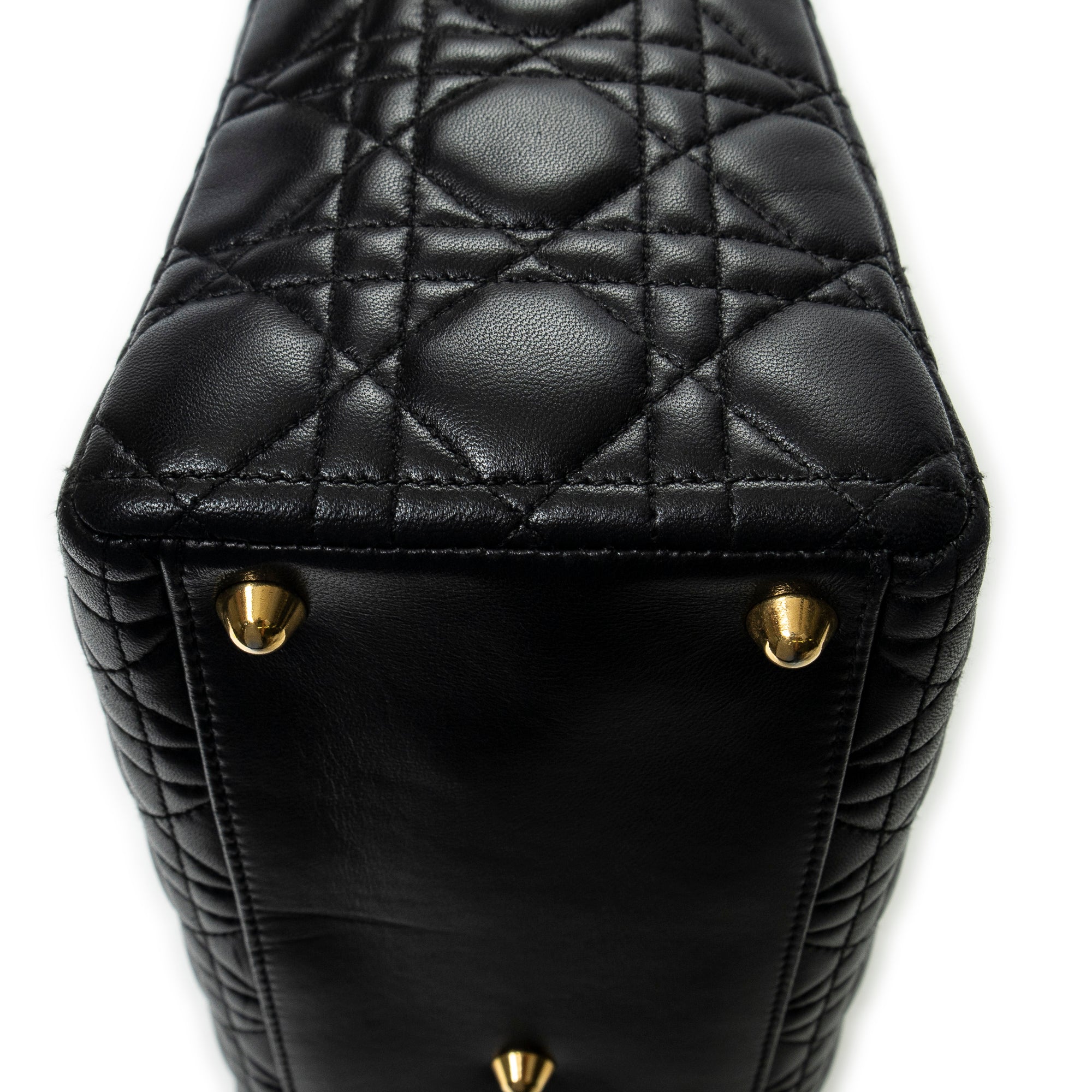 Shoulder Bag Large Lady Dior Zip Black Cannage Lambskin Leather