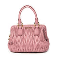 Shoulder Bag Frame Tote Pink Nappa Matelasse Leather