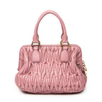 Shoulder Bag Frame Tote Pink Nappa Matelasse Leather