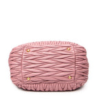 Shoulder Bag Frame Tote Pink Nappa Matelasse Leather