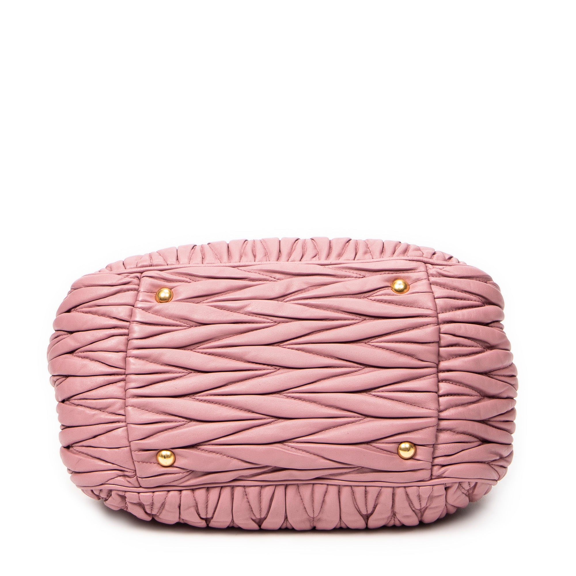 Shoulder Bag Frame Tote Pink Nappa Matelasse Leather