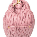 Shoulder Bag Frame Tote Pink Nappa Matelasse Leather