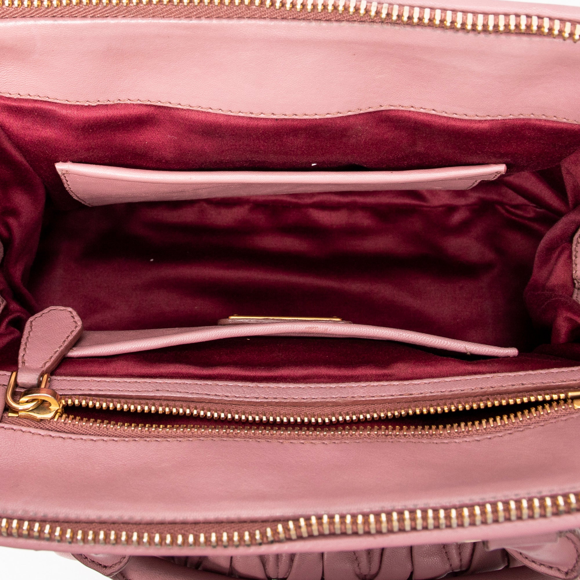 Shoulder Bag Frame Tote Pink Nappa Matelasse Leather