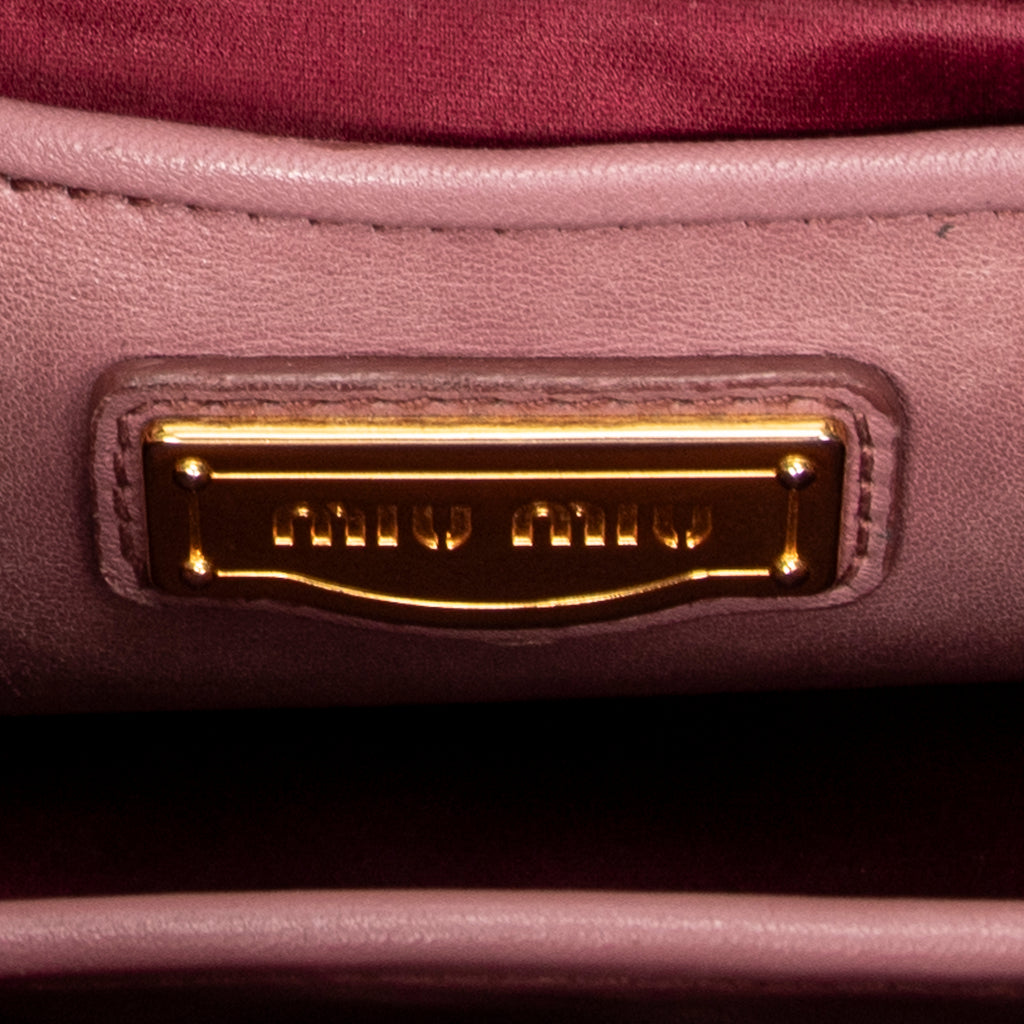 Shoulder Bag Frame Tote Pink Nappa Matelasse Leather